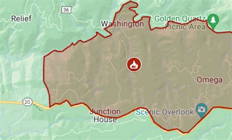 Map: Highway Fire evacuation in the Sierra Nevada